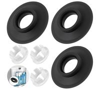 3Pcs Flush Valve Seal for Toilet Cistern,Toilet Flush System Replacement,Toilet Cistern Flu-sh Parts,TOI-let Cistern Seal Kit,Ring Clip Black Rubber Fits for Various Compatible(Seal+Clip Set,Black)