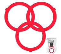 3Pcs Flush Valve Seal Silicone Material Toilet Ring Seal, Canister Flush Valve Toilet Tank Gasket, Upgraded Leak-Proof Gasket Seal Kit Stops Leaks & Weak Flushes in Canister Toilet Tanks