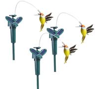 3PCS Fluttering Hummingbird Solar, Hummingbirds Garden Stake Decor, Solar Powered Fluttering Hummingbird, Realistic Flying Dancing Hummingbirds for Patio Decoration, Radom Color, 13 * 8 * 8cm