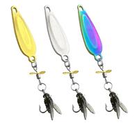 3Pcs Fly Fishing Flies with Propellers Realistic Fly Fishing Lures with Hook Artificial Insect Bait Lure for Fresh Water, Saltwater, Lures