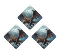3PCS Flying Dragon Car Air Freshener Hanging Scented Cards Cute Gray Car Fresheners Long Lasting New Cars Scents for Women Men Natural Air Freshener with Lanyard Automotive Freshies