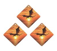 3PCS Flying Dragon Car Air Freshener Hanging Scented Cards Cute Gray Car Fresheners Long Lasting New Cars Scents for Women Men Natural Air Freshener with Lanyard Automotive Freshies