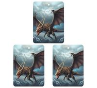3PCS Flying Dragon Car Air Freshener Hanging Scented Cards Cute White Car Fresheners Long Lasting New Cars Scents for Women Men Natural Air Freshener with Lanyard Automotive Freshies