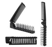 3pcs Folding Comb Travel Foldable Brush Comb Portable Hair Brush, Pocket Hair Brush for Men, Double Headed Hair Brush Hairdressing Tools Plastic Folding Comb Anti-Static Hair Comb Mini Pocket Comb