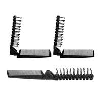 3pcs Folding Comb Travel Foldable Brush Portable Hair Brush, Pocket Hair Brush for Men, Double Headed Hairdressing Tools Plastic Anti-Static Mini Pocket Comb