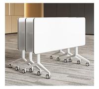 3PCS Folding Conference Table Set with 360° Mobile Wheels Flip-Top Design for 4-6 People Ideal for Office Classroom & Meeting Rooms - Modern White Training Table