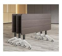 3PCS Folding Conference Table Set with 360° Mobile Wheels Flip Top Design Office Training Table for 4-6 People Ideal for Meetings Classrooms and Conference Rooms (Dark)