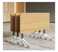3PCS Folding Conference Table Set with 360° Wheels Mobile Flip Top Design for 4-6 Person Office Meeting Room Classroom Use - Modern Training Table Space-Saving Furniture
