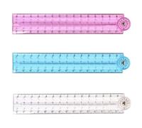 3PCS Folding Ruler, 30cm Clear Foldable Plastic Straight Ruler Easy Read Reusable Shatterproof Geometric for School Student for School Mathematics Daily Learning Geometry Office Home Use