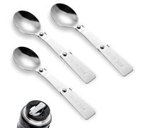 3pcs Folding Spoon for Thermos Funtainer Food Jar 16oz, Spoon Replacement Parts Stainless Steel Foldable Spoon Accessories Metal Serving Spoon Stainless Spoon Compatible with Thermos Funtainer