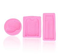 3Pcs Fondant Clothing Mold, Clothing Chocolate Mold Keychain Silicone Mold for Sugar Chocolate Candy Cupcake Mold Cake Decorating