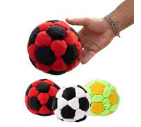 3Pcs Footbag,32-Panel Hacky Sack Spiral Pellet Filled Footbag Ball, Soft Durable Soccer Style Kick Bag for Foot Coordination Training, Outdoor Play, Stress Relief Toy (D)