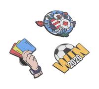 3pcs Football Lover Alloy Lapel Pin for Bags and Clothes, 2026 | Vibrant Enamel Technique, Intricate Design, Easy to Attach, Lasting Shine, Scratch Resistant Finish