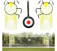 3PCS Football Training Equipment Includes 2 Top Bins Football Targets +1 Football Target,Top Bins Net for Goal to Improve Football Skills, Rebounder Net