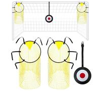 3PCS Football Training Equipment, Top Bins Football Target and 2PCS Soccer Target Nets Top Bins Net for Goal Shootings Accuracy Train Goal Net Training Rebound Nets for Kids Adults Improve Skills