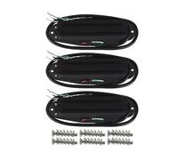 3PCS for Alnico 5 Guitar Hot Dual Rails Pickups Set 6k+9k+12k for SSS ST Guitar Parts, Cream/Full Black/Black(Full Black Set)