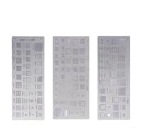 3pcs for BGA Reballing Stencils for MTK for for HTC for Huawei, Steel Plate Template Kit for IC Chip Plant Tin Repair S5026 A418 A90