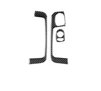 3pcs for Fiat 500 2012-2015 Carbon Fiber Car Glass Switch Panel Cover Trim Stickers Car Interior Mouldings Accessories FIXCOR(RHD)