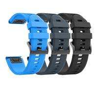 3Pcs for Garmin Fenix 5 Watch Band/Fenix 6 Watch Band/Fenix 7 Band 22mm Soft Silicone Bands Compatible With Garmin S62 Watch Bands/Fenix 5 PLUS Band
