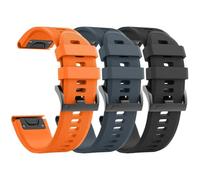3Pcs for Garmin Fenix 5 Watch Band/Fenix 6 Watch Band/Fenix 7 Band 22mm Soft Silicone Bands Compatible With Garmin S62 Watch Bands/Fenix 5 PLUS Band