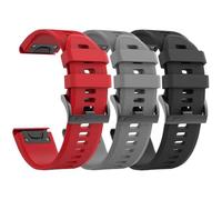 3Pcs for Garmin Fenix 5 Watch Band/Fenix 6 Watch Band/Fenix 7 Band 22mm Soft Silicone Bands Compatible With Garmin S62 Watch Bands/Fenix 5 PLUS Band