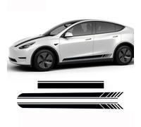 3pcs, for Tesla Model Y Car Side Door Stickers Hood Bonnet Skirt Racing Stripe Decals Kit
