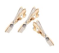 3pcs Fork and Knife Tie Clip Pin for Men, Brass Novelty Suit Accessory | 1.97 Inch Compact Size, Office and Wedding Wear, Groom and Groomsmen Fathers Day Gift