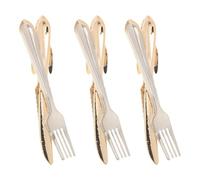 3pcs Fork Knife Shape Tie Clip for Men, Brass Novelty Formal Accessory | 1.97 Inch Size, Lightweight Brass Build, for Meetings and Weddings, Groom and Groomsmen
