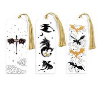 3PCS Fourth Wing Bookmark, 2x5.9 Inch Rectangle Acrylic Bookmarks with Tassel, Transparent Dragon Bookmark, Resable Bookmarks for Book Lover Gifts