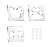 3Pcs Free Motion Quilting Rulers and Templates Set Butterfly Pet Footprint Bone Pattern 1/8 inch Thick Acrylic Quilting Templates for Domestic Sewing Machines with Non-Slip Grips (Style B)