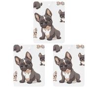 3PCS French Bulldog Car Air Freshener Hanging Scented Cards Cute White Car Fresheners Long Lasting New Cars Scents for Women Men Natural Air Freshener with Lanyard Automotive Freshies