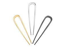 3Pcs French Hair Pin Metal, 11cm/4.3in Metal French Pin in Gold, Silver, and Black, Ideal for Large Updos and All Hairstyles, Decorative Accessories Hair Pins for Women and Girls