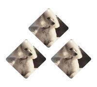 3PCS French Poodle Car Air Freshener Hanging Scented Cards Cute Black Car Fresheners Long Lasting New Cars Scents for Women Men Natural Air Freshener with Lanyard Automotive Freshies