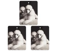 3PCS French Poodle Car Air Freshener Hanging Scented Cards Cute Gray Car Fresheners Long Lasting New Cars Scents for Women Men Natural Air Freshener with Lanyard Automotive Freshies