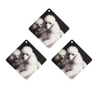 3PCS French Poodle Car Air Freshener Hanging Scented Cards Cute White Car Fresheners Long Lasting New Cars Scents for Women Men Natural Air Freshener with Lanyard Automotive Freshies