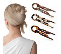 3PCS French Twist Hair Clips U-Shaped Magic Hair Clips - Premium Acetate Barrettes for Women, Hair Bun Accessories, Perfect Exchange Gift & Daily Styling