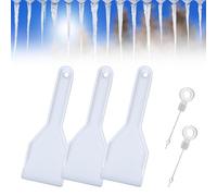 3pcs Fridge Ice Scraper, Stainless Steel De-Icing Shovel, Stainless Steel Defroster, Fridge Shovel, Kitchen Freezer Gadgets Shovel, Fridge Cleaning Shovel, Stainless Steel De-Icing Shovel