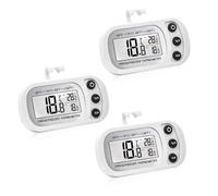 3PCS Fridge Thermometer Refrigerator Freezer Digital Waterproof Thermometer with Large LCD Display Min/Max -50-+70°C/°F Function 3 Mounting Options for Kitchen Home Restaurants Bars (White)