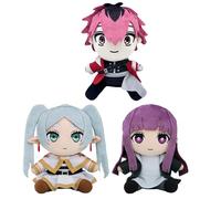3pcs Frieren: Beyond Journey's End Plush Stark/Fern/Frieren Anime Plushies Stuffed Pillow Cartoon Character Throw Cute Cuddle Hug Cushion Home Sofa Decoration 9.8"/25cm