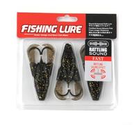 3pcs Frog Fishing Lure Set 7 5cm with Sound Bead 8g Artificial Bait for Manicured Fish and Bass Angling (black)