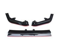 3PCS Front Bumper Lip Spoiler Side Splitter Deflector Guards Body Kit Cover Compatible with Civic 2022 2023 11th Gen Accessories(Black Red)