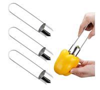 3PCS Fruit and Vegetable Corer, Stainless Steel Apple Pepper Seed Corer Remover Tool with Ergonomic Handle for Vegetables Fruit Kitchen