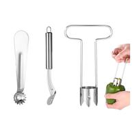 3pcs Fruit & Vegetable Corer Set, Stainless Steel Stem Remover with T-Shaped Corer Remover Tool Practical Kitchen Gadgets Utensils for Apples Bell Peppers Tomatoes Jalapeno