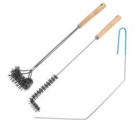 3pcs Fryer Cleaning Tools, Deep Fryer Cleaning Brush L Shaped Basket Brush Long Handle Grill Cleaner for Restaurant Kitchen(Color:as Shown)