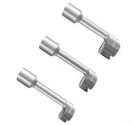 3PCS Fuel Line Socket Set 14mm 17mm 19mm for Common Rail Diesel Engine | 3PCS 12-Drive Diesel Fuel Line Socket Set, 14mm 17mm 19mm Open End Wrenches with Curved Handle for Common Rail Injection