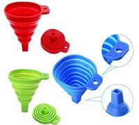 3pcs Funnels, Collapsible & Foldable Funnel, Suitable for Narrow Necked Bottles, Foldable Funnel for Liquid and Powder (Random Colour)