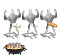 3Pcs Funny BBQ Sausage Holder, Stainless Steel Hot Dog Grill Rack