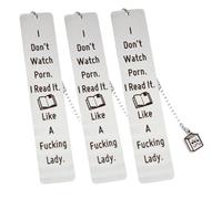 3PCS Funny Bookmark for Book Lovers,I Don't Watch Porn. I Read It Like A Fcking Lady Bookmark,Funny Smutty Stainless Steel Bookmark,Reading Gifts for Book Club Bookworm Book Lover 2024 Graduation