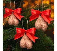 3PCS Funny Christmas Tree Decorations - 2D Acrylic Ballballs Rude Baubles Hanging Ornament,Christmas Tree Pendant Handmade Decor Hanging Ornament for Xmas Prank Gift for Friends Family