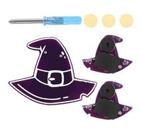 3pcs Funny Cricket Noise Maker, Witch Hat Design Hidden Buzzing Noise Generator 16 Sounds Hidden Prank Items for Home School Halloween Party (Purple)